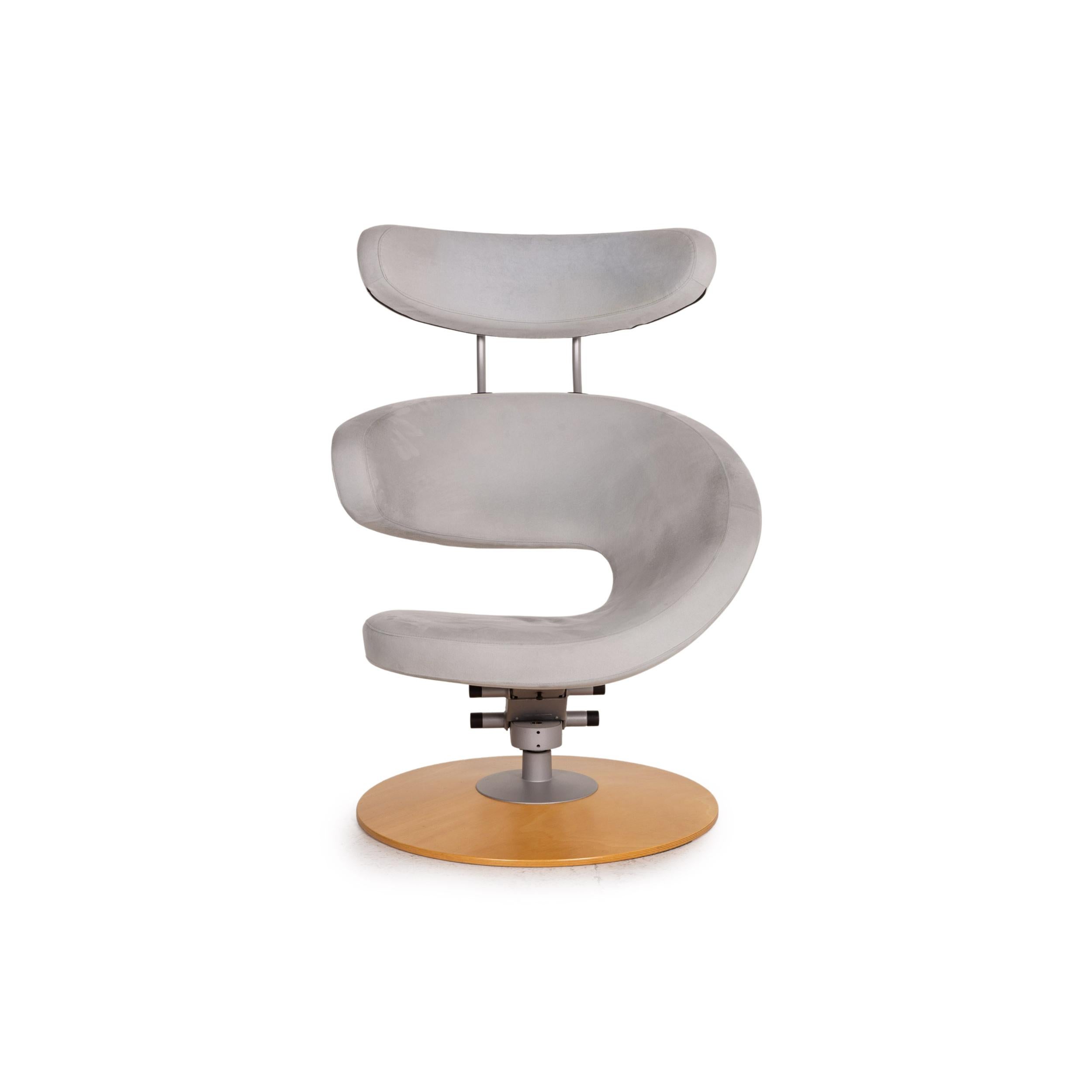 Contemporary Stokke Peel II fabric armchair incl. Stool gray function headrest