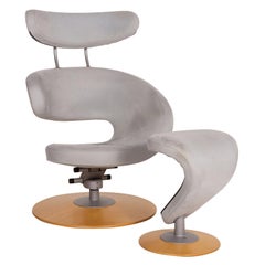 Stokke Peel II fabric armchair incl. Stool gray function headrest