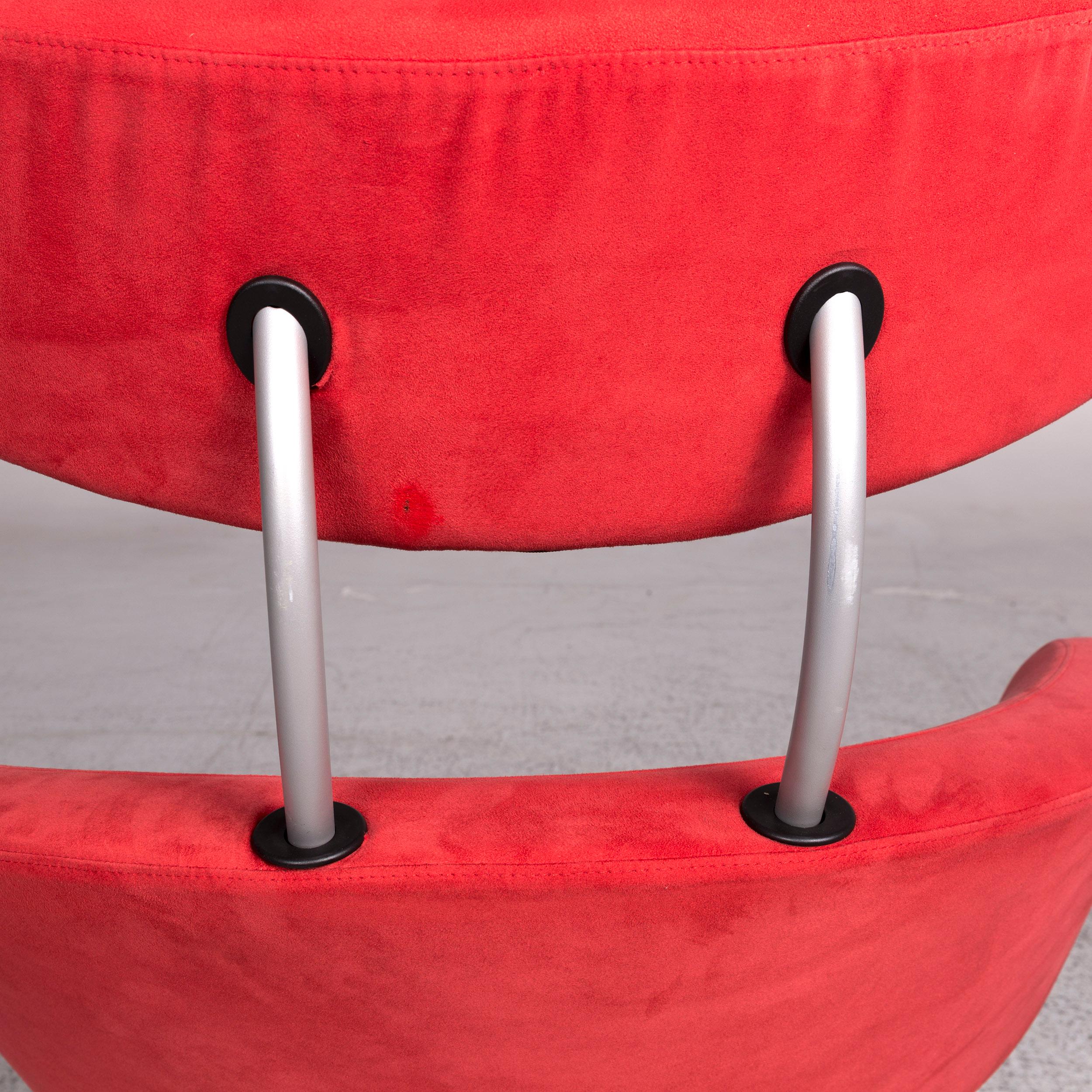 Stokke Peel Stoff Sessel Rot Inkl en microfaser Hocker Relax Funktion Olav Eldøy Bon état à Cologne, DE