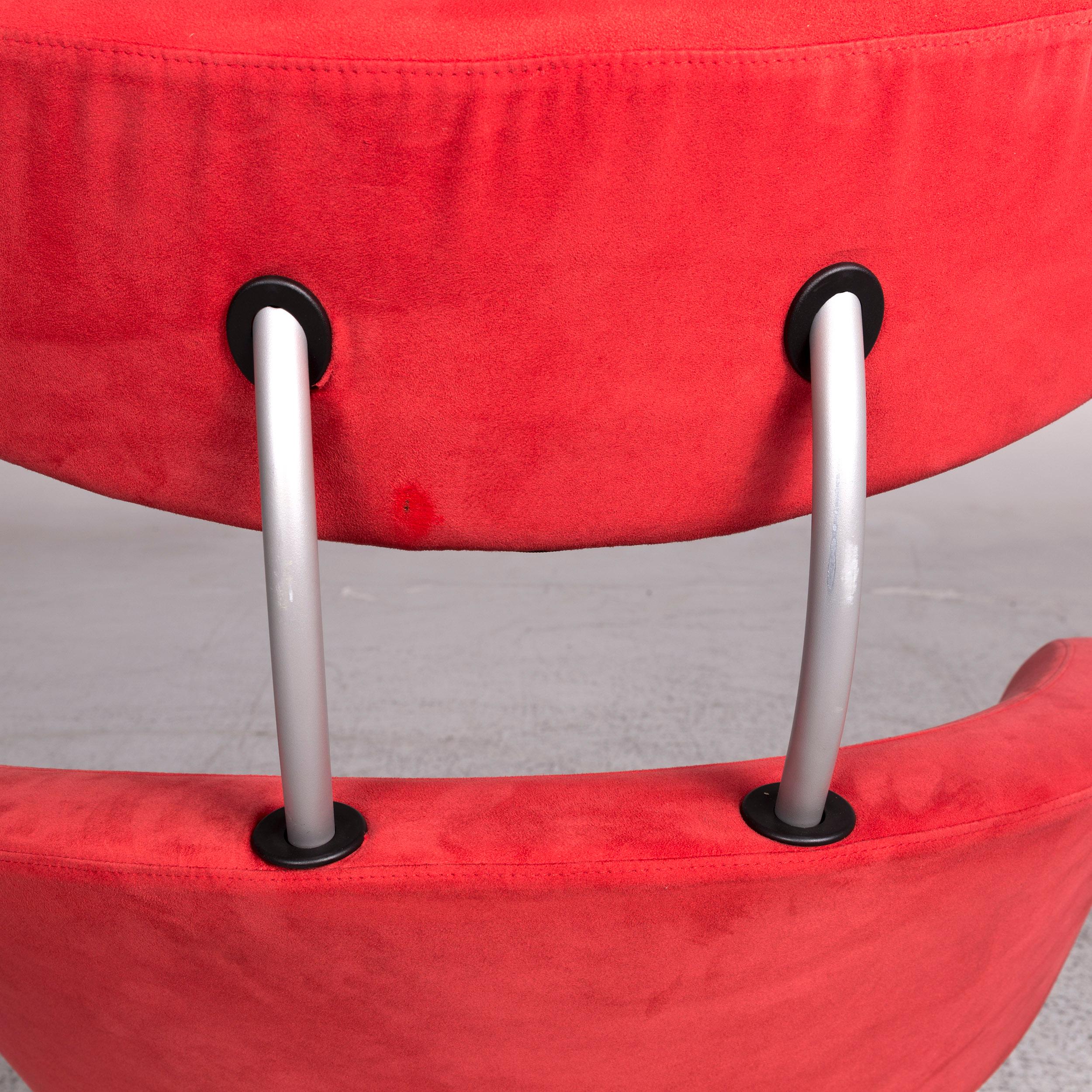 Stokke Peel Stoff Microfaser Sessel Rot Inkl. Hocker Relax Funktion Olav Eldøy In Good Condition In Cologne, DE