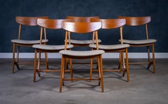 Set of Six Danish Dining Chairs in Oak and Teak, 1960s