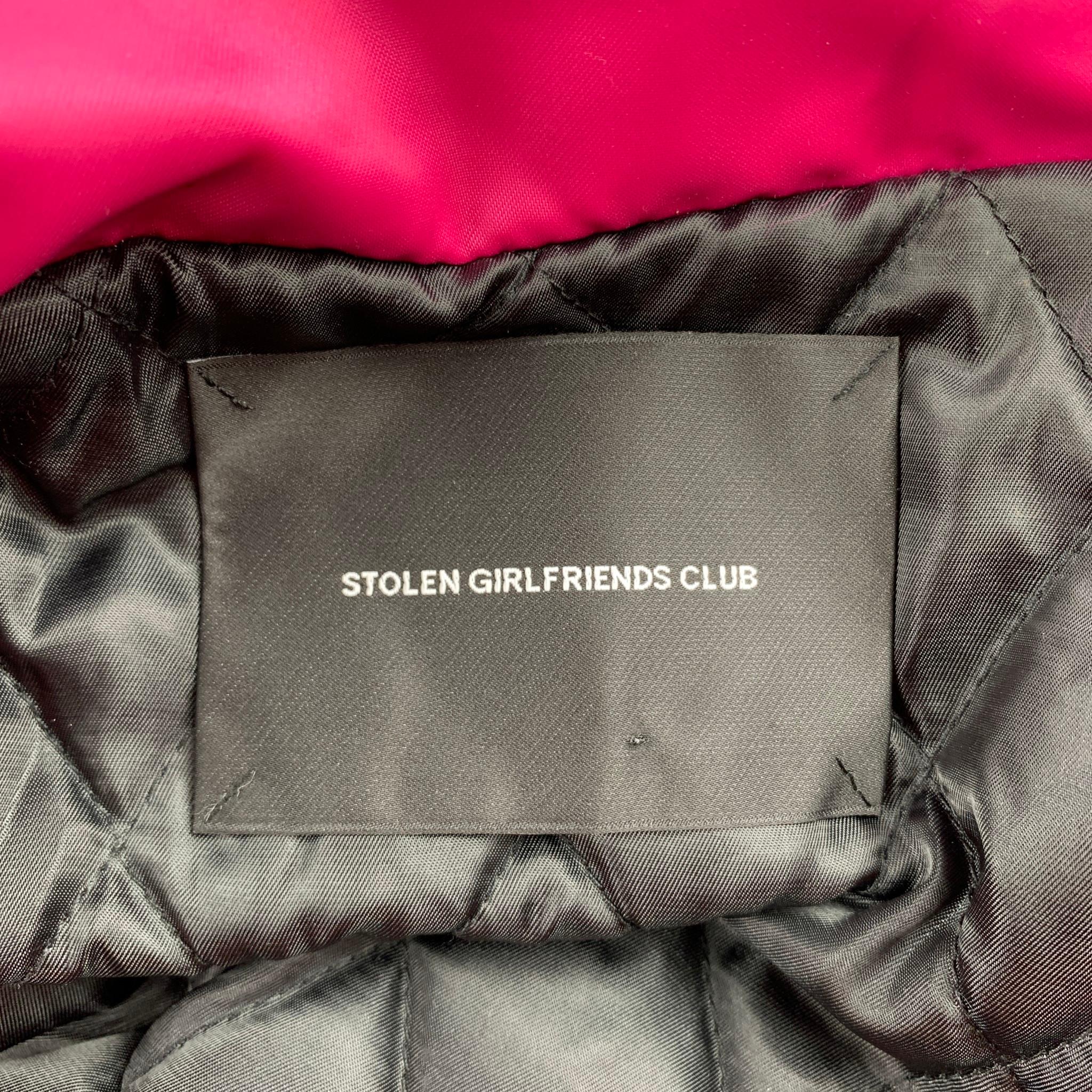 Men's STOLEN GIRLFRIENDS CLUB Size M Pink Embroidered Nylon Bomber Jacket