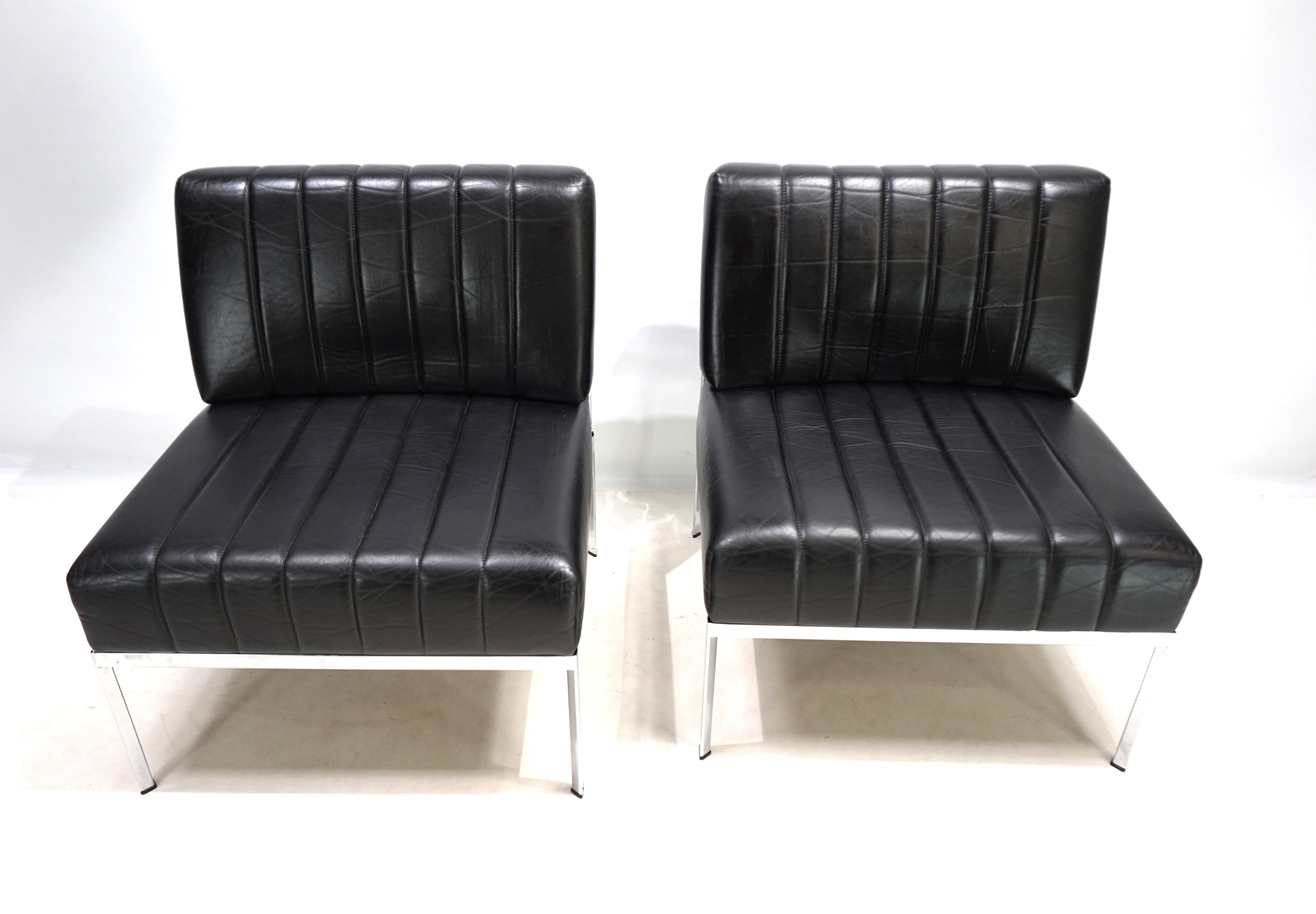 Ensemble de 2 chaises longues en cuir Stoll Giroflex, 1970 en vente 5