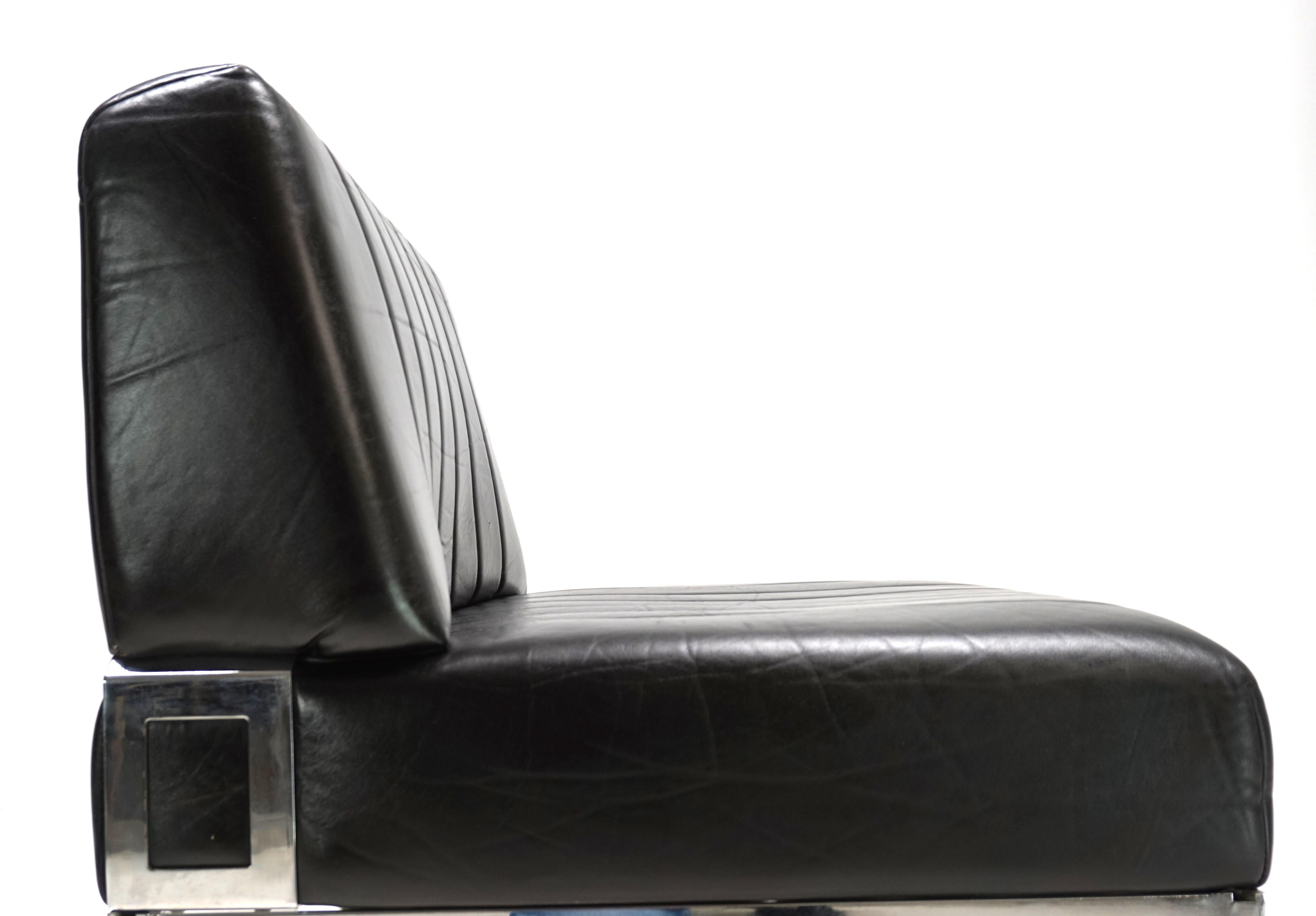 Ensemble de 2 chaises longues en cuir Stoll Giroflex, 1970 en vente 7