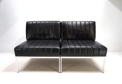 Stoll Giroflex, 2er-Set Leder-Loungesessel, 1970
