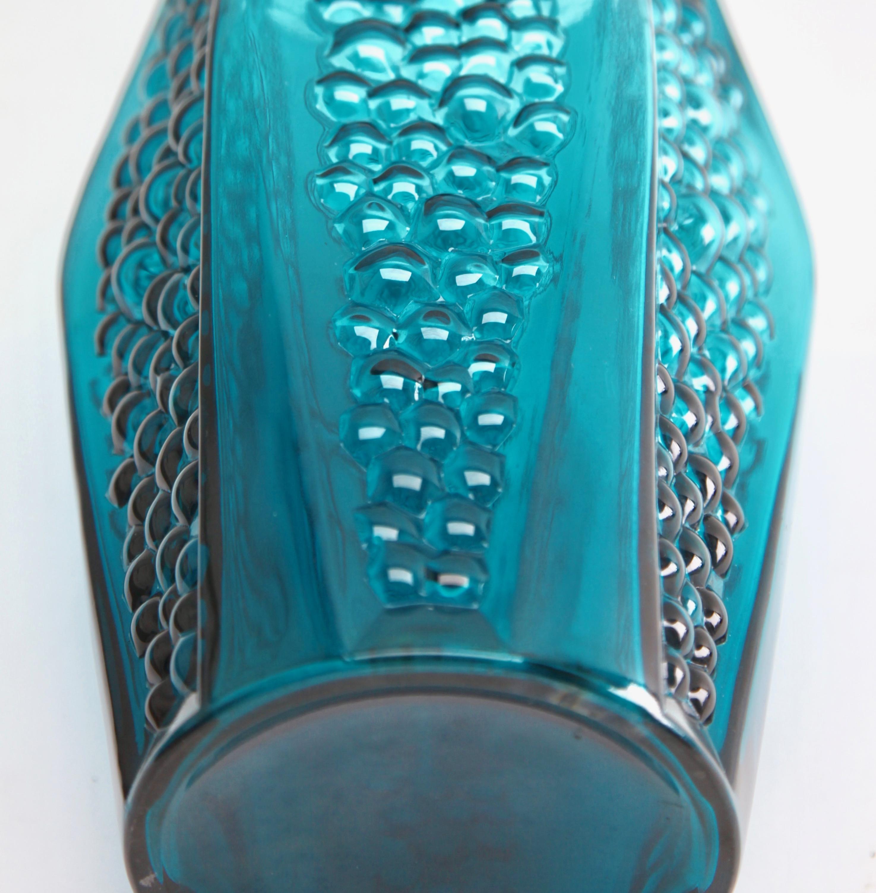 Polish Stolle-Nieman 'Attributed' Hexagonal Vase with Bubbled Texture, 1970s For Sale