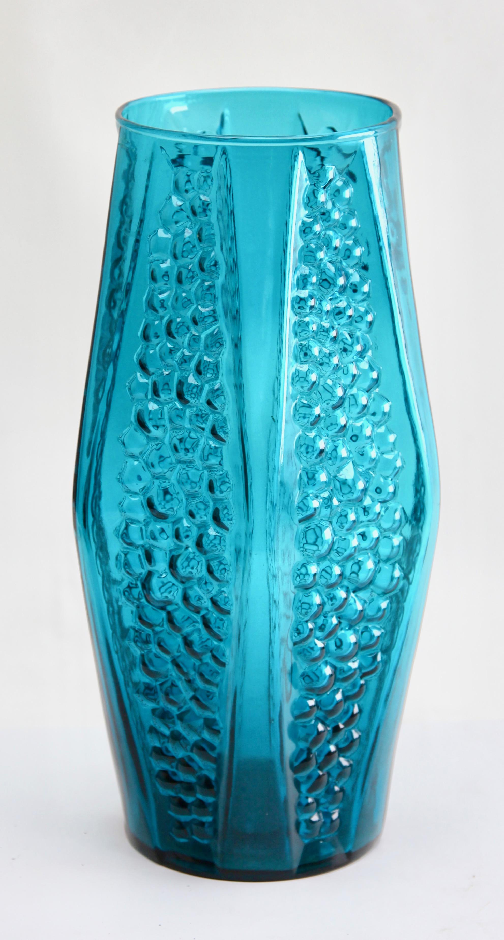 Stolle-Nieman 'Attributed' Hexagonal Vase with Bubbled Texture, 1970s In Good Condition For Sale In Verviers, BE