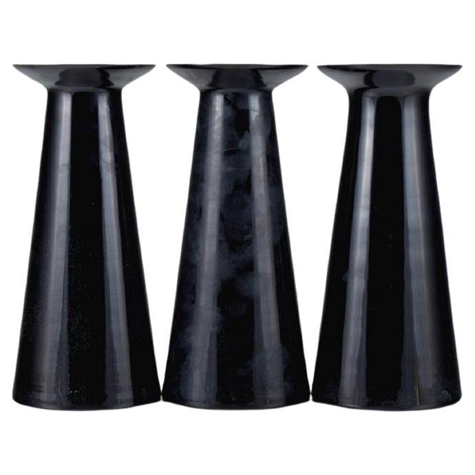 Stölzle-Oberglas AG, Three Art Glass Vases, 1980s For Sale