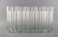 11 vases en verre d'art transparent de Vienne Stlzle-oberglas, Autriche, années 1980