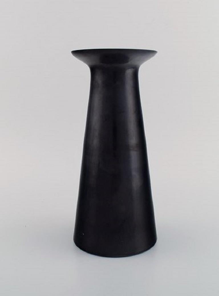 Austrian Stölzle-Oberglas, Austria, Three Beatrice and Nora Vases in Black Art Glass For Sale