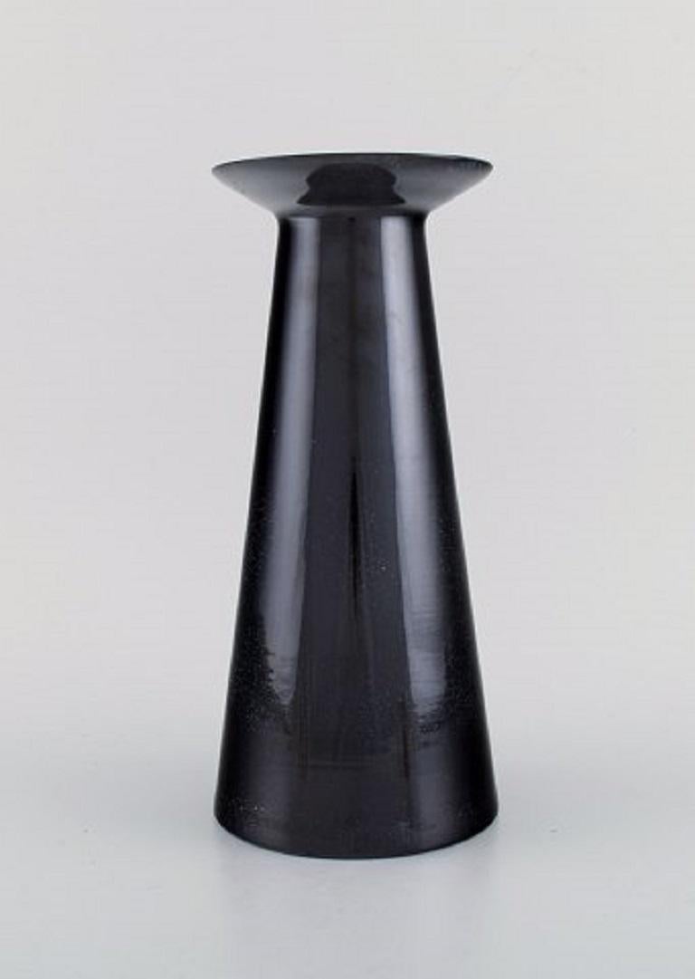 Austrian Stölzle-Oberglas, Austria, Three Beatrice and Nora Vases in Black Art Glass For Sale