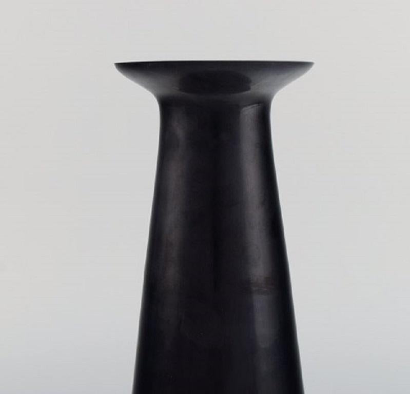 Late 20th Century Stölzle-Oberglas, Austria, Three Beatrice and Nora Vases in Black Art Glass For Sale