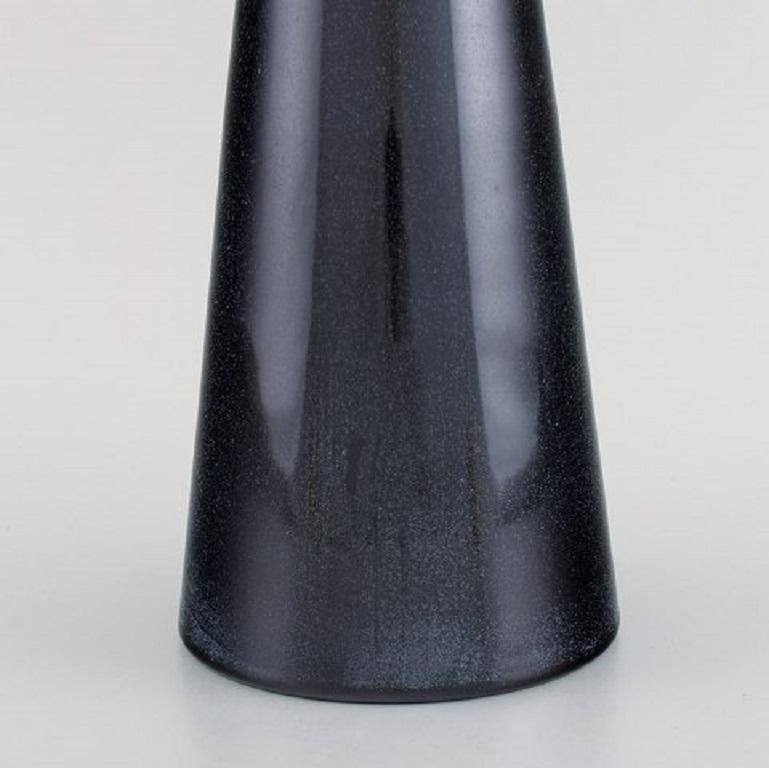 Late 20th Century Stölzle-Oberglas, Austria, Three Beatrice and Nora Vases in Black Art Glass For Sale