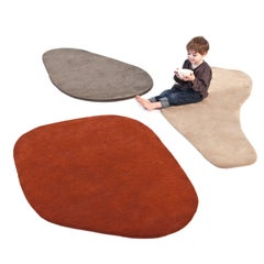 'Stone 5' Brick Red Hand-Tufted Wool Rug by Nanimarquina
