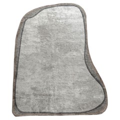 Stone, 8 x 10 Ft Hand-Tufted Bamboo Silk Rug, Gray Silver, Organic Design