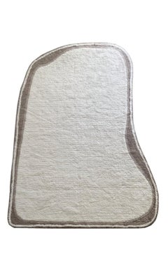 Stone, 9 x 12 Ft Hand-Tufted Shaggy Rug, 100% New Zealand Wool, White and Beige