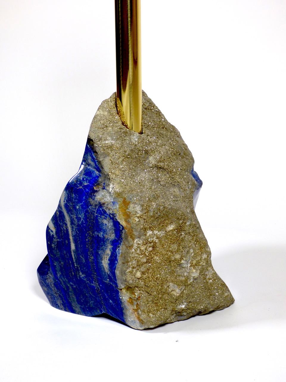 Stone age gueridon with brass structure and base in semi-precious stone Lapis Lazuli designed and produced by Studio Superego.
Lapis Lazuli size: 40 cm x 30 cm x 28 cm 

Biography
Superego editions was born in 2006, performing a constant activity of