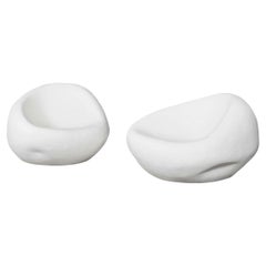 Stone Age-Inspired Outdoor Chairs in Resin, Set of 2