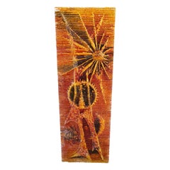 Scultura da parete in pietra e ceramica, anni '60 circa