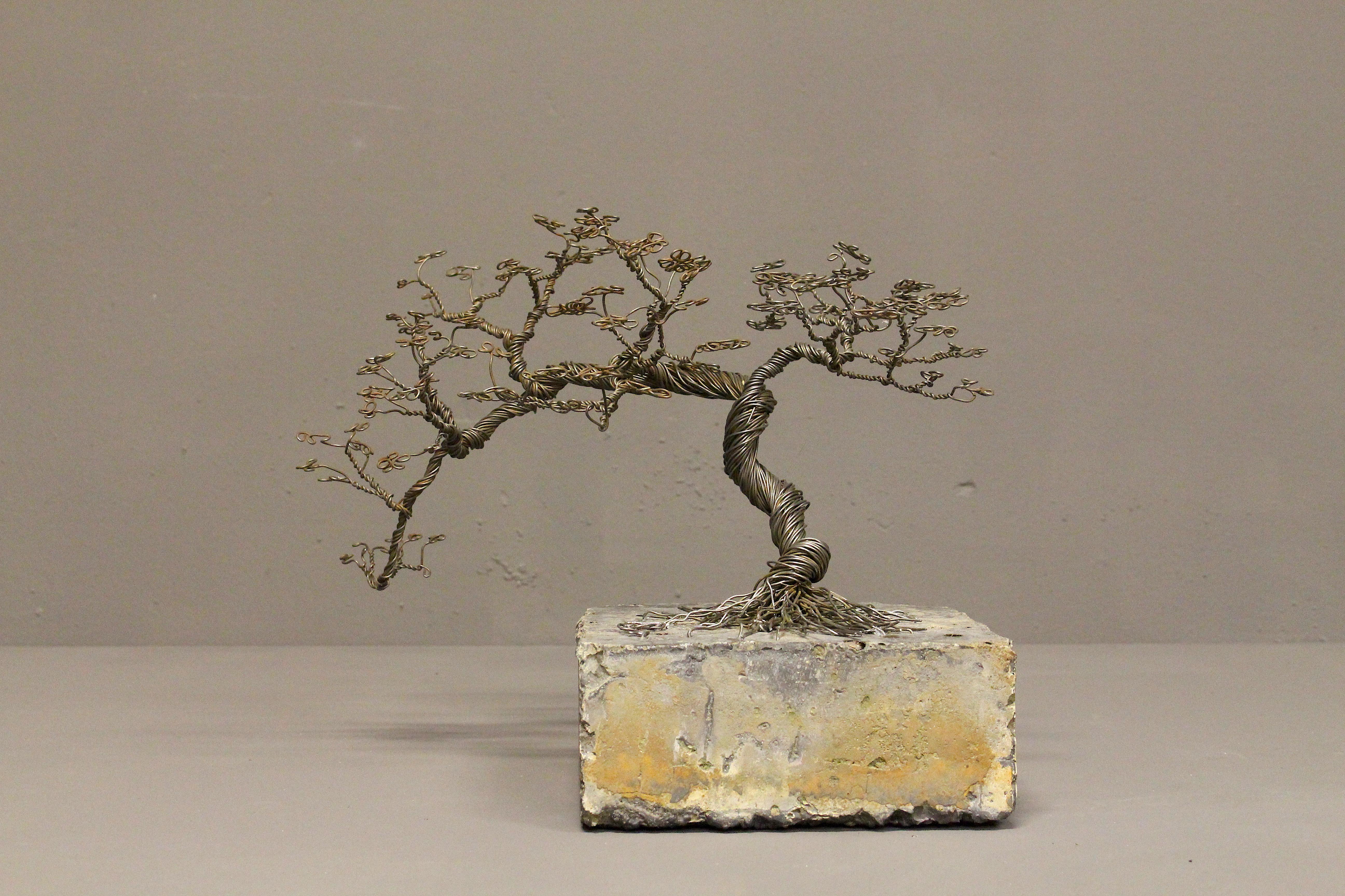 Dutch Stone and Iron 'Bonsai' Tree Sculpture by Bastiaan Beun, 2020 For Sale