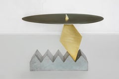 Stone and Metal Sculpture Coffee Table I by Rooms Studio