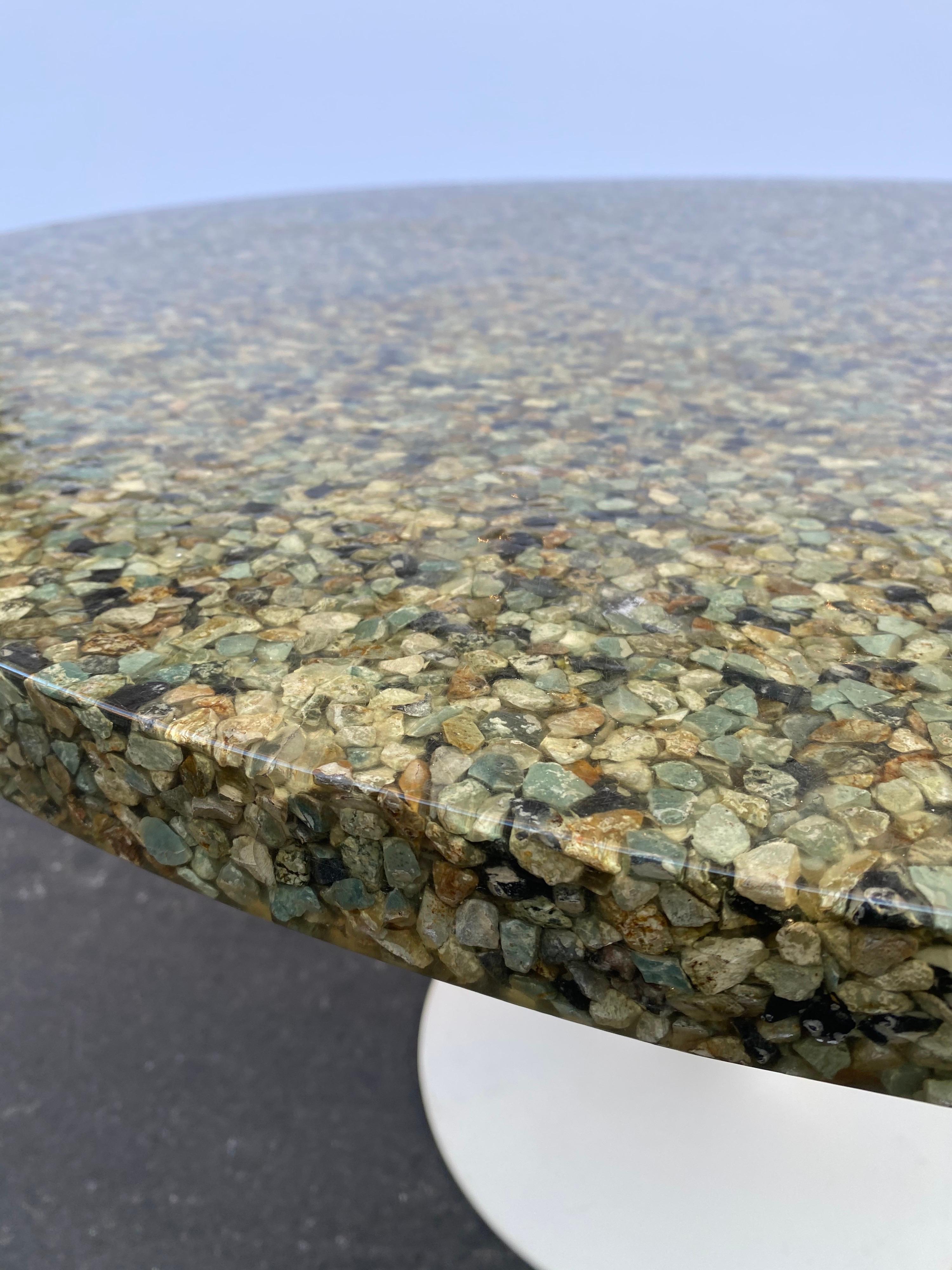 American Stone and Resin Round Table in the Style of Pierre Giraudon