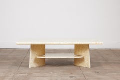 Stone and Resin Two Tier Coffee Table