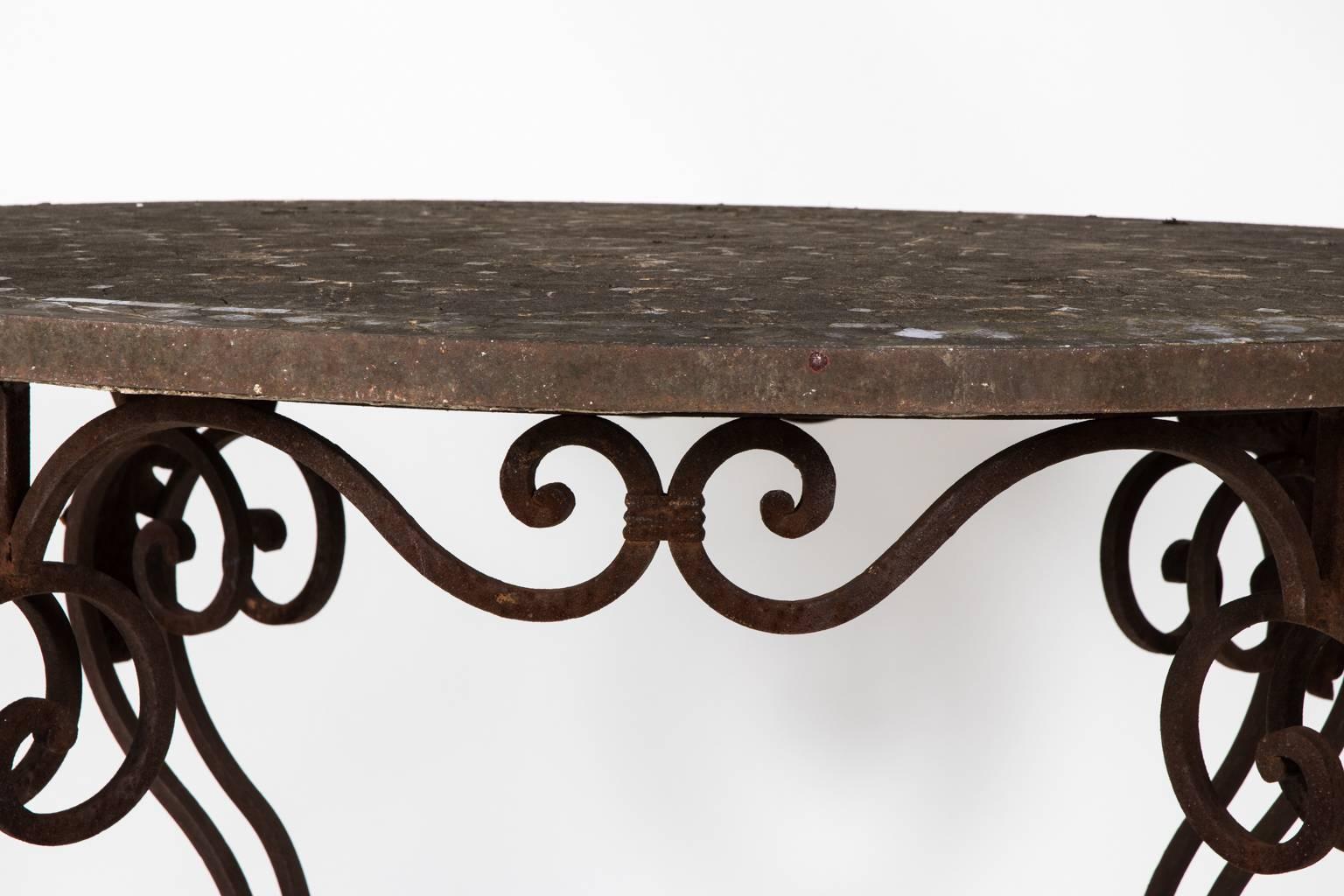 Stone and Tile Top Garden Table For Sale at 1stDibs stone top garden