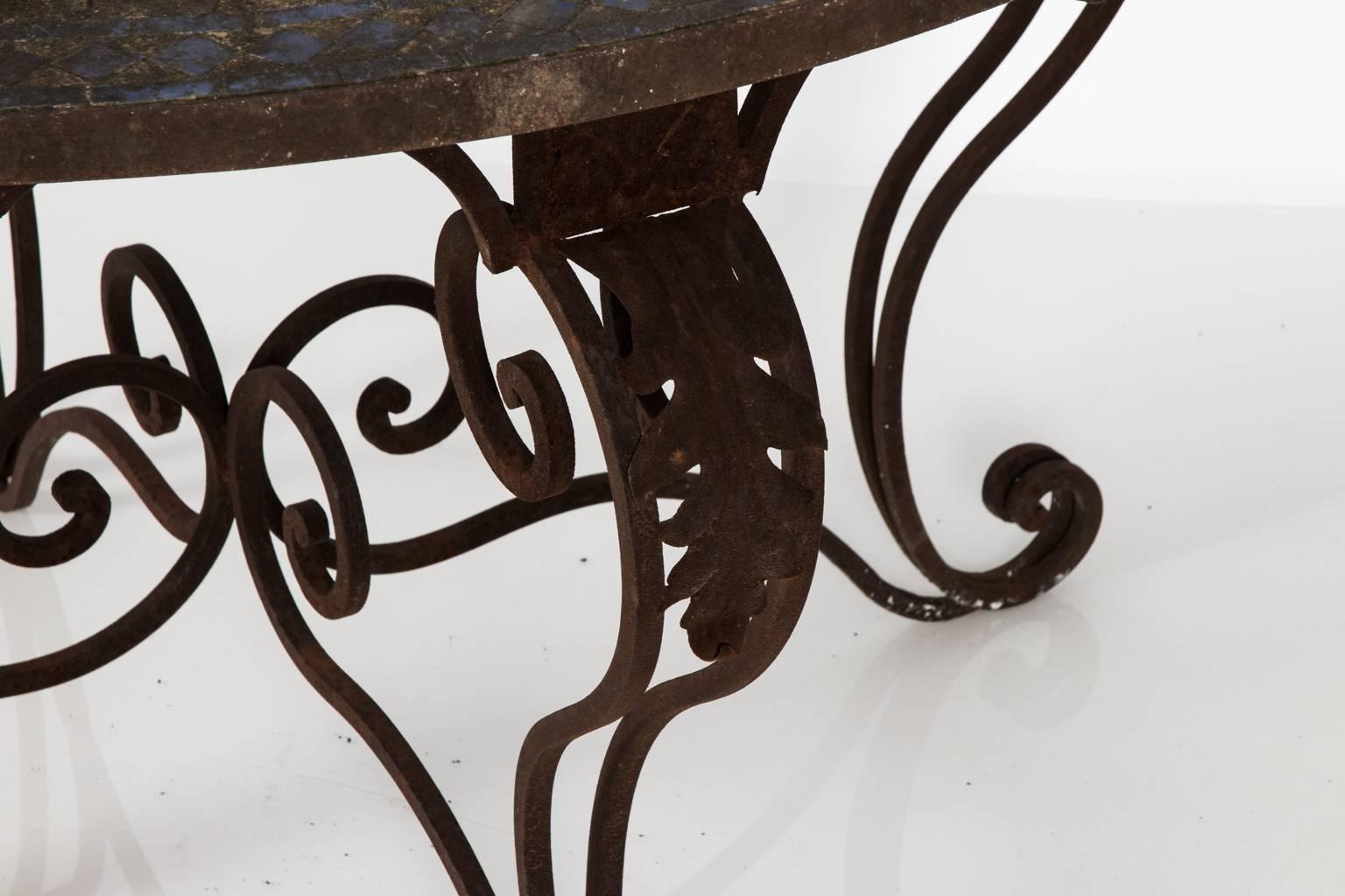 Stone and Tile Top Garden Table For Sale at 1stDibs stone top garden