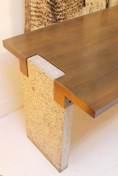 Stone and Wood Console Model 'Valmarana' by Carlo Scarpa for Simon, Italy, 1972
