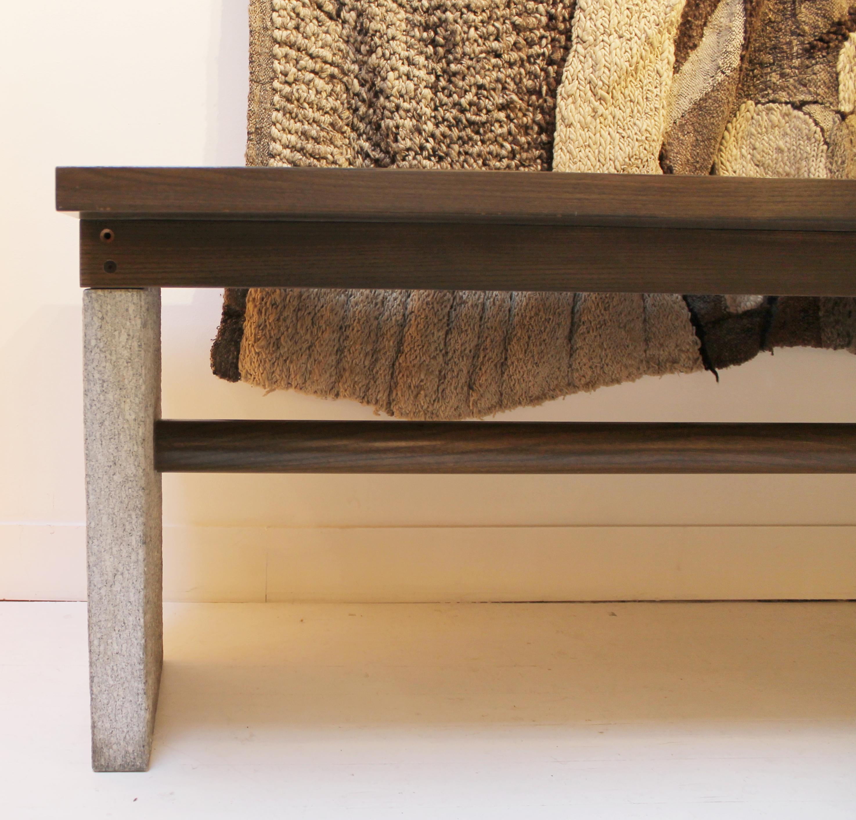 Stone and Wood Console Model 'Valmarana' by Carlo Scarpa for Simon, Italy, 1972 In Good Condition For Sale In Brussels, BE
