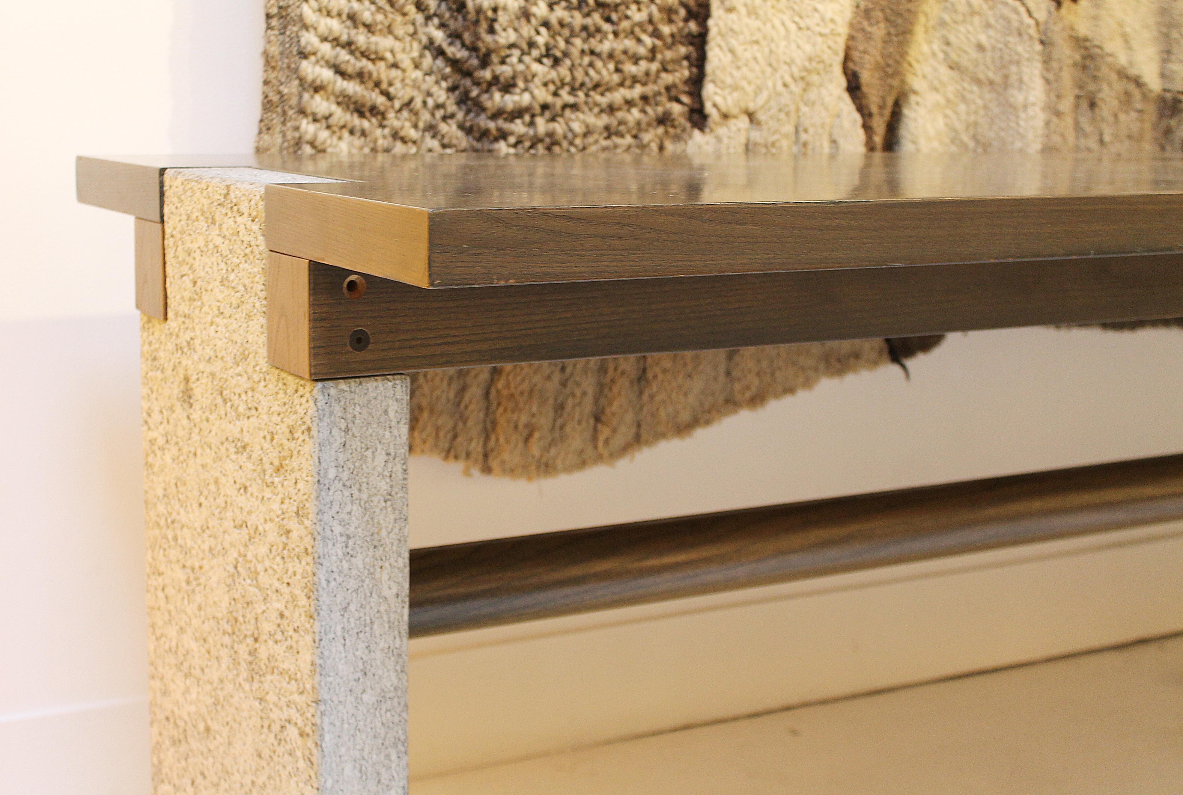 Stone and Wood Console Model 'Valmarana' by Carlo Scarpa for Simon, Italy, 1972 In Good Condition For Sale In Brussels, BE