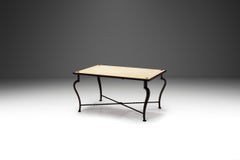 Stone and Wrought Iron Coffee Table with Star Decorations, France 1940s