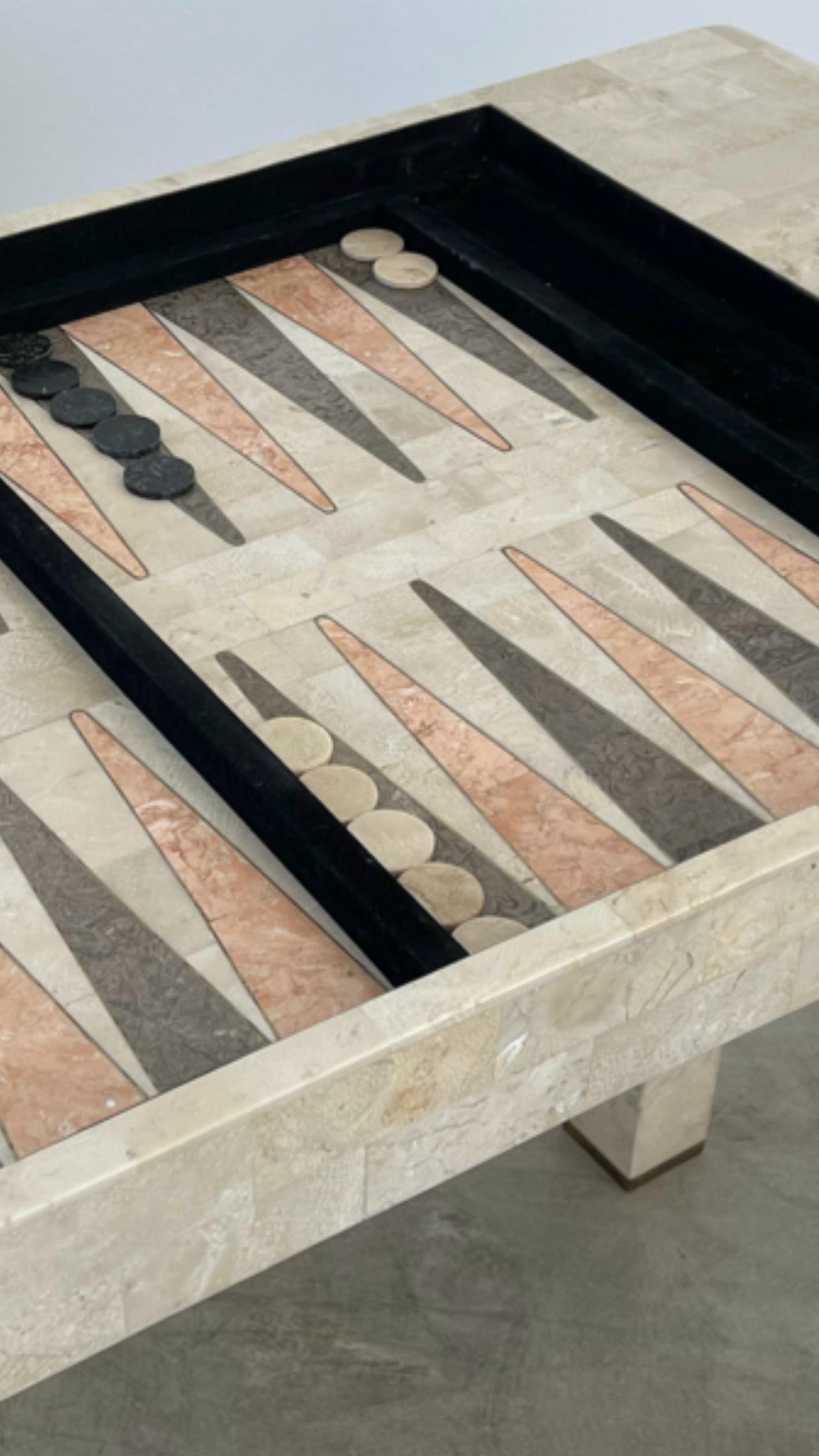 Stone Backgammon/Checkers Table 4