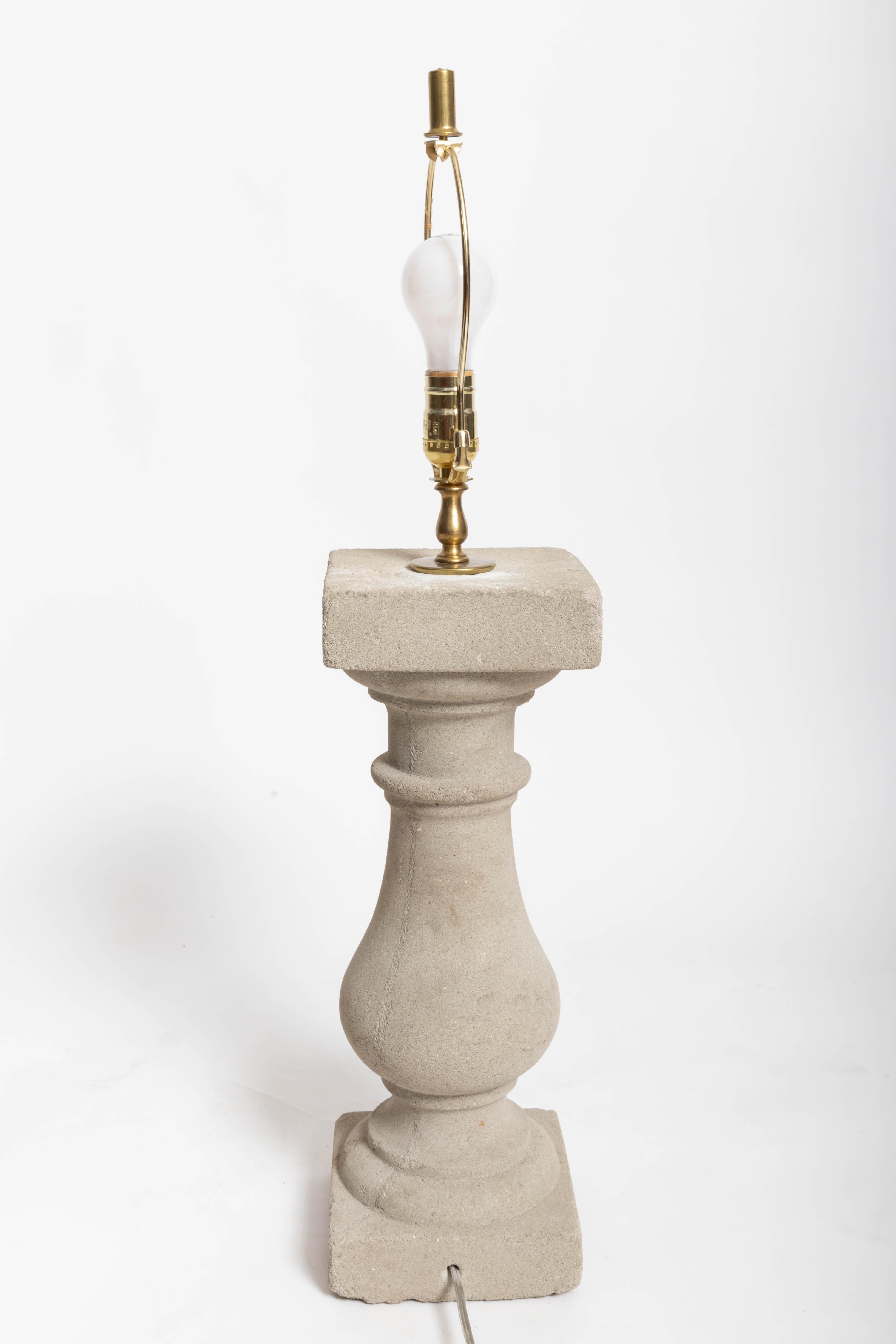 English Stone Balustrade Lamp For Sale