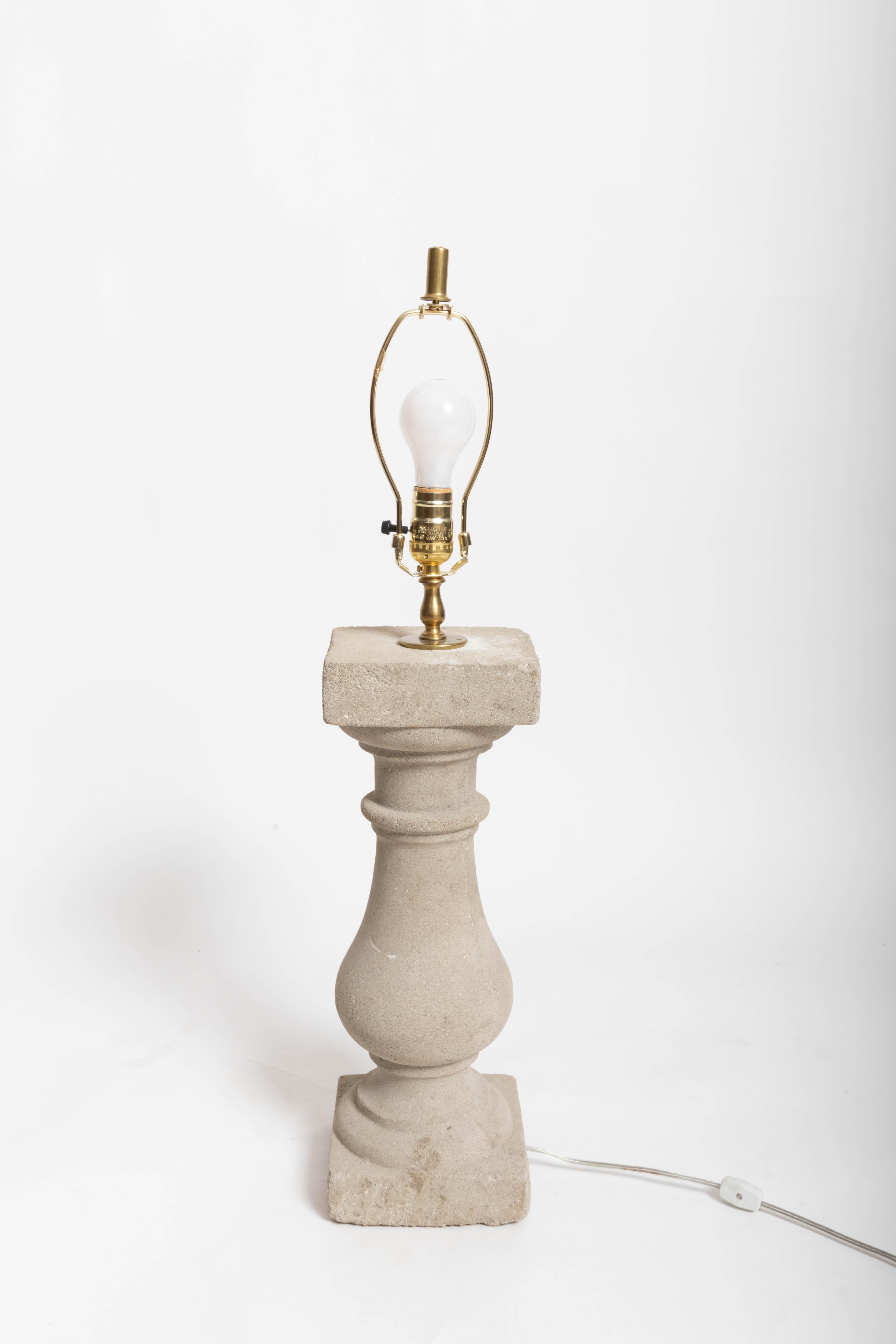 Mid-20th Century Stone Balustrade Lamp For Sale