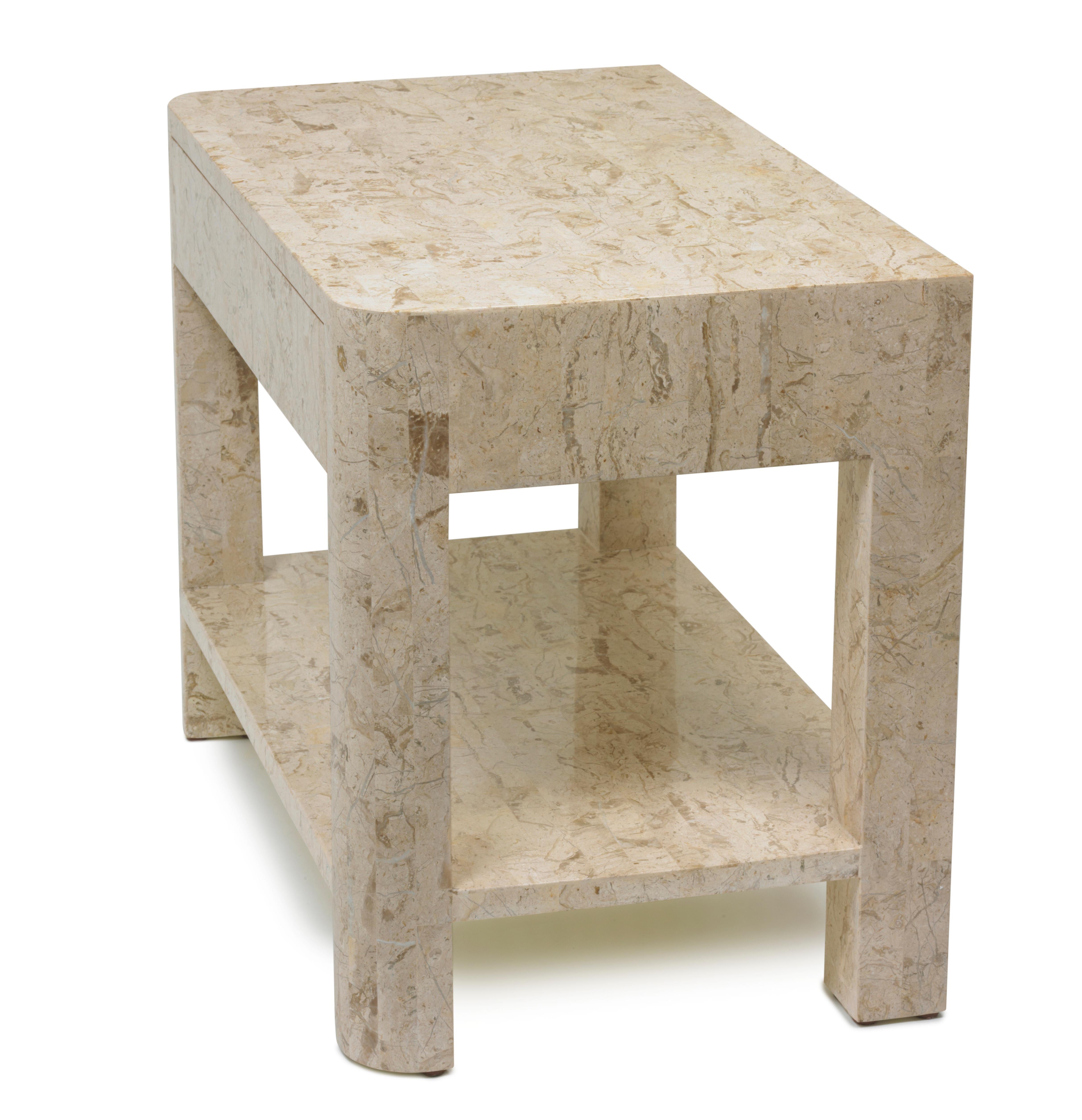 stone bed side table