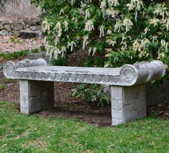 Stone Bench with Rolled-Over Ends