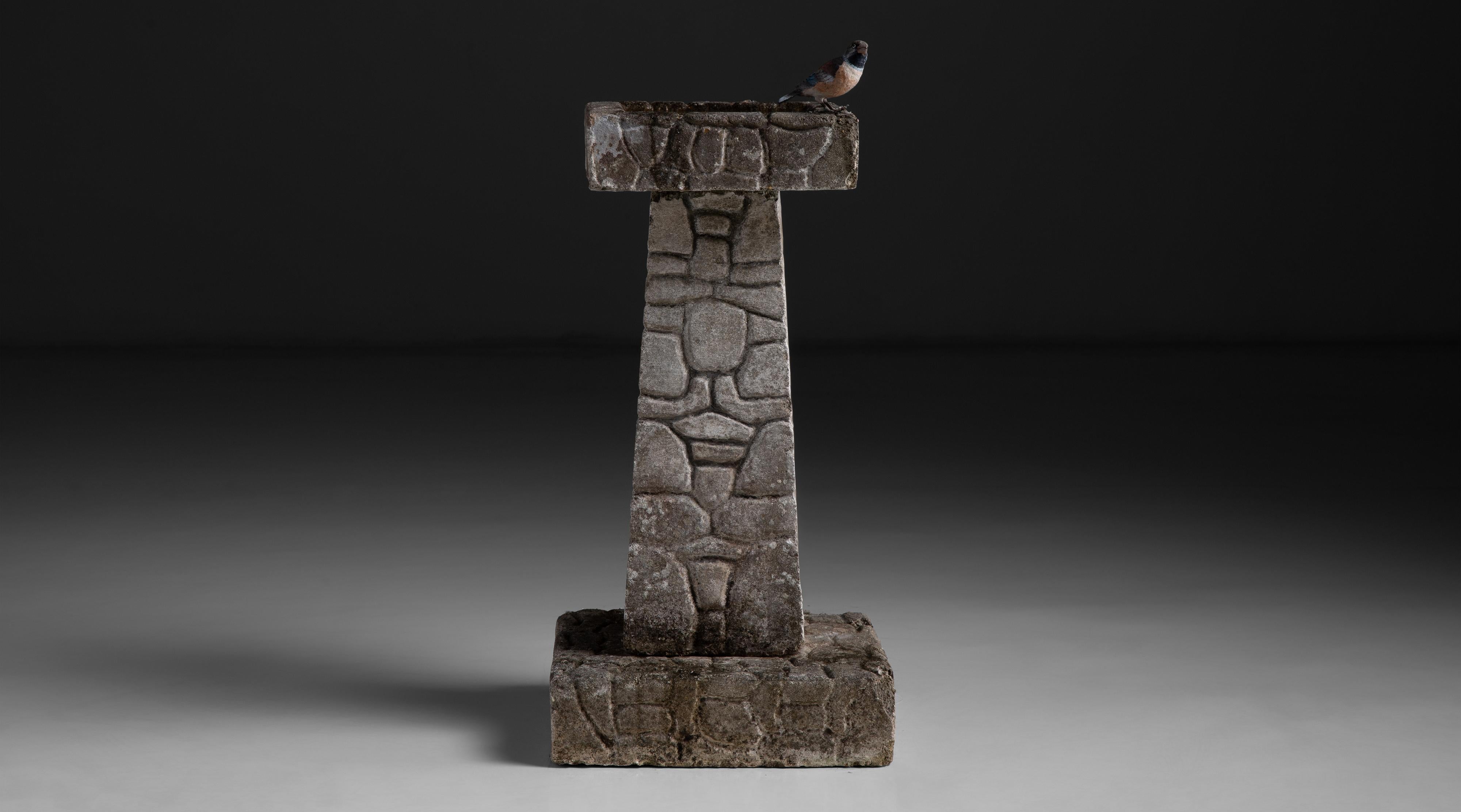 Mid-Century Modern Stone Bird Bath, England, circa 1950