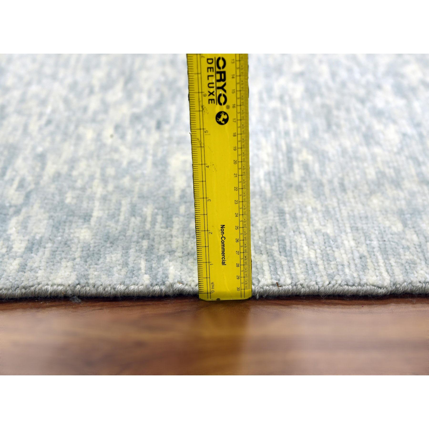 Stone Blue Art Deco Collection S. Tutta Lana annodata a mano Tappeto oversize 12'1