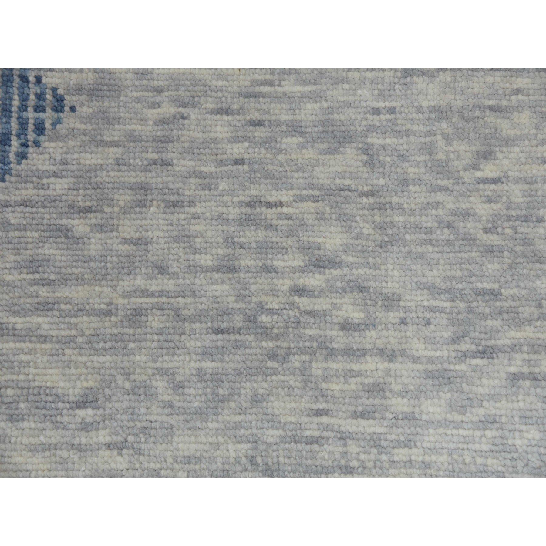 Stone Blue Art Deco Collection S. Tutta Lana annodata a mano Tappeto oversize 12'1