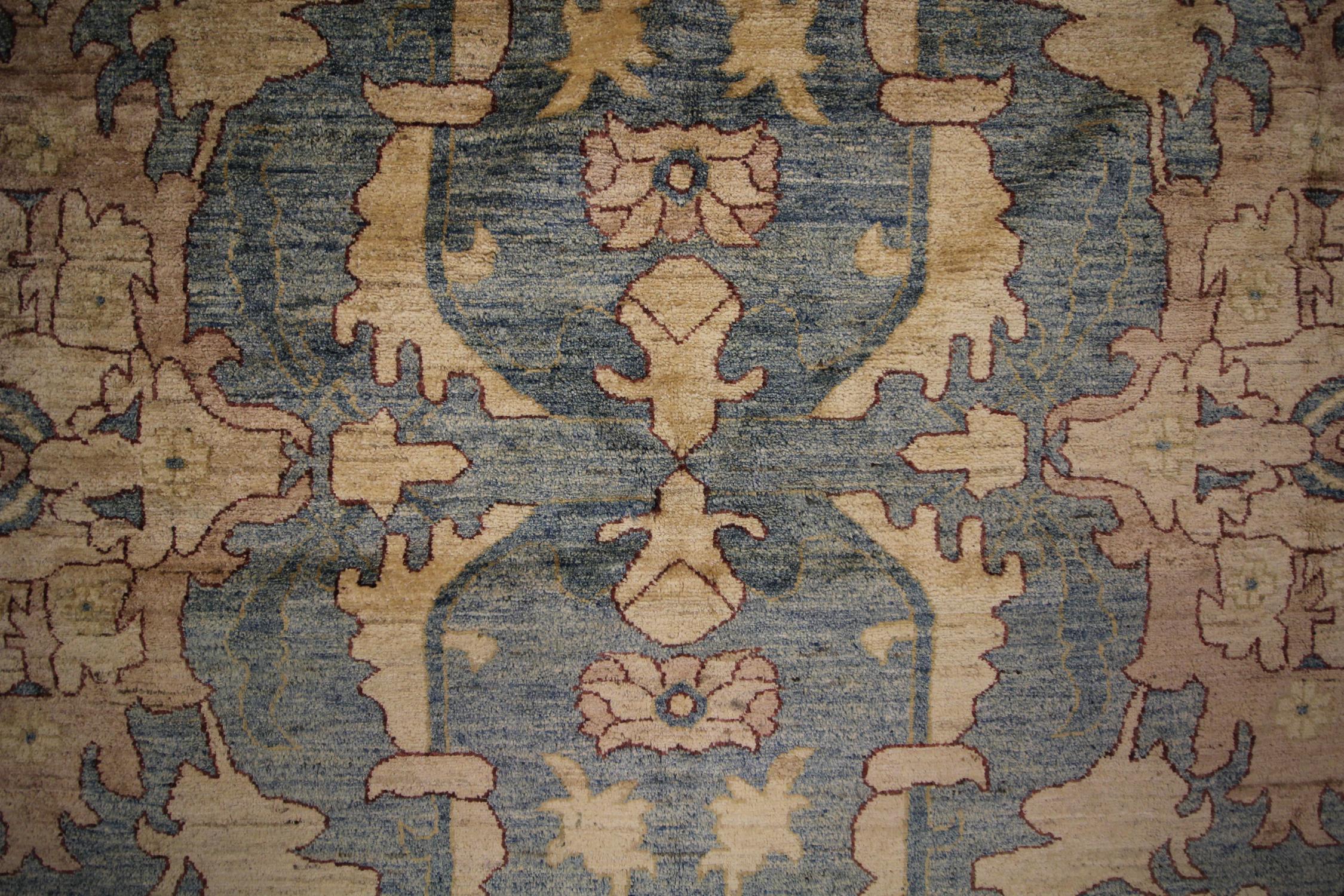 Stone Blue Carpet Rugs, Handmade Zeigler Style Rug, Over Size Livingroom Rug For Sale 4