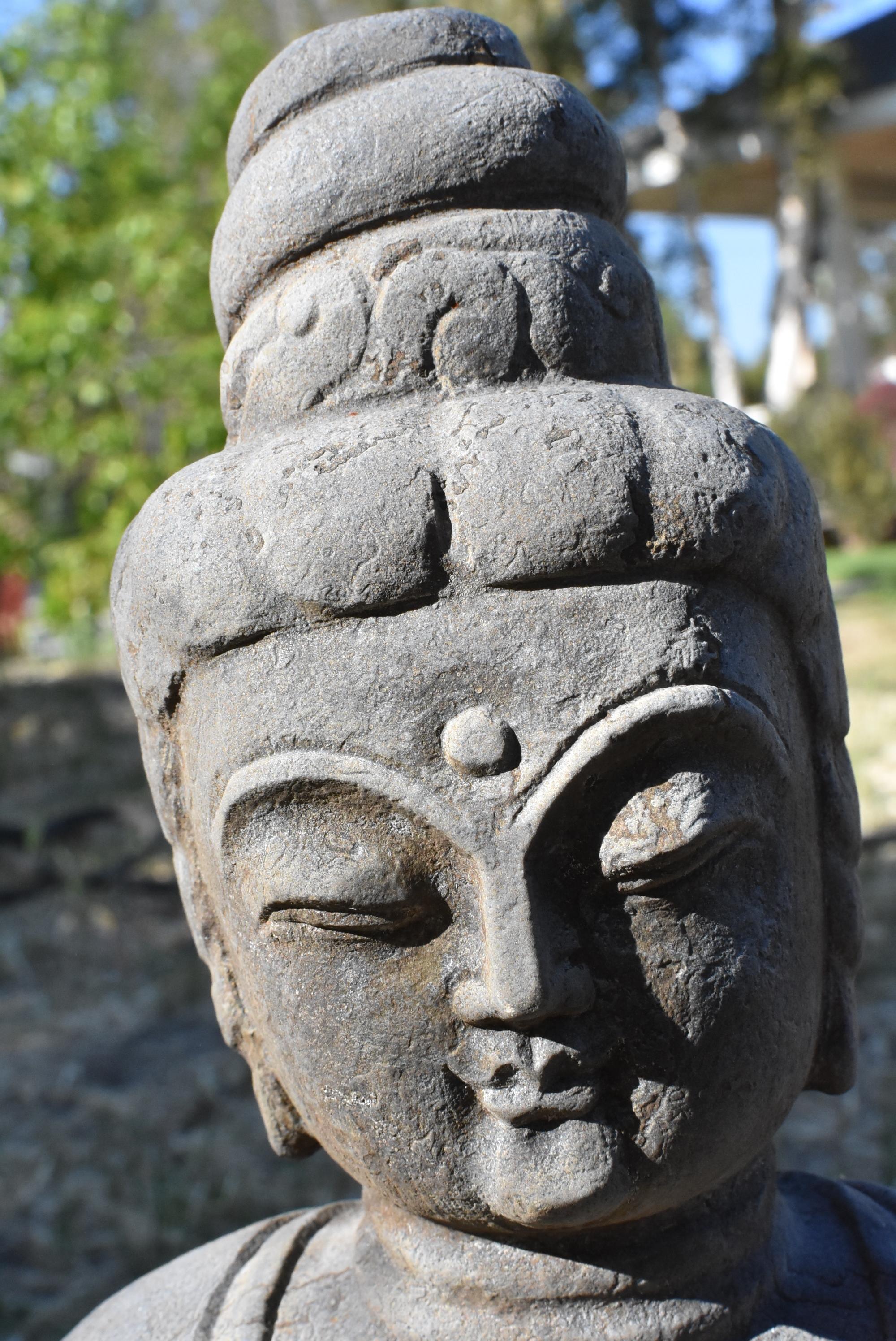 Stone Bodhisattva Statue Kwan Yin as an Teacher 12