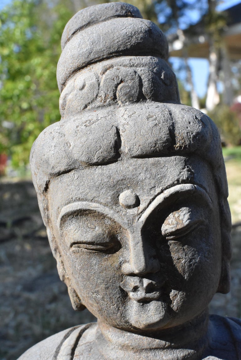 Stone Bodhisattva Statue Kwan Yin as an Teacher For Sale ...