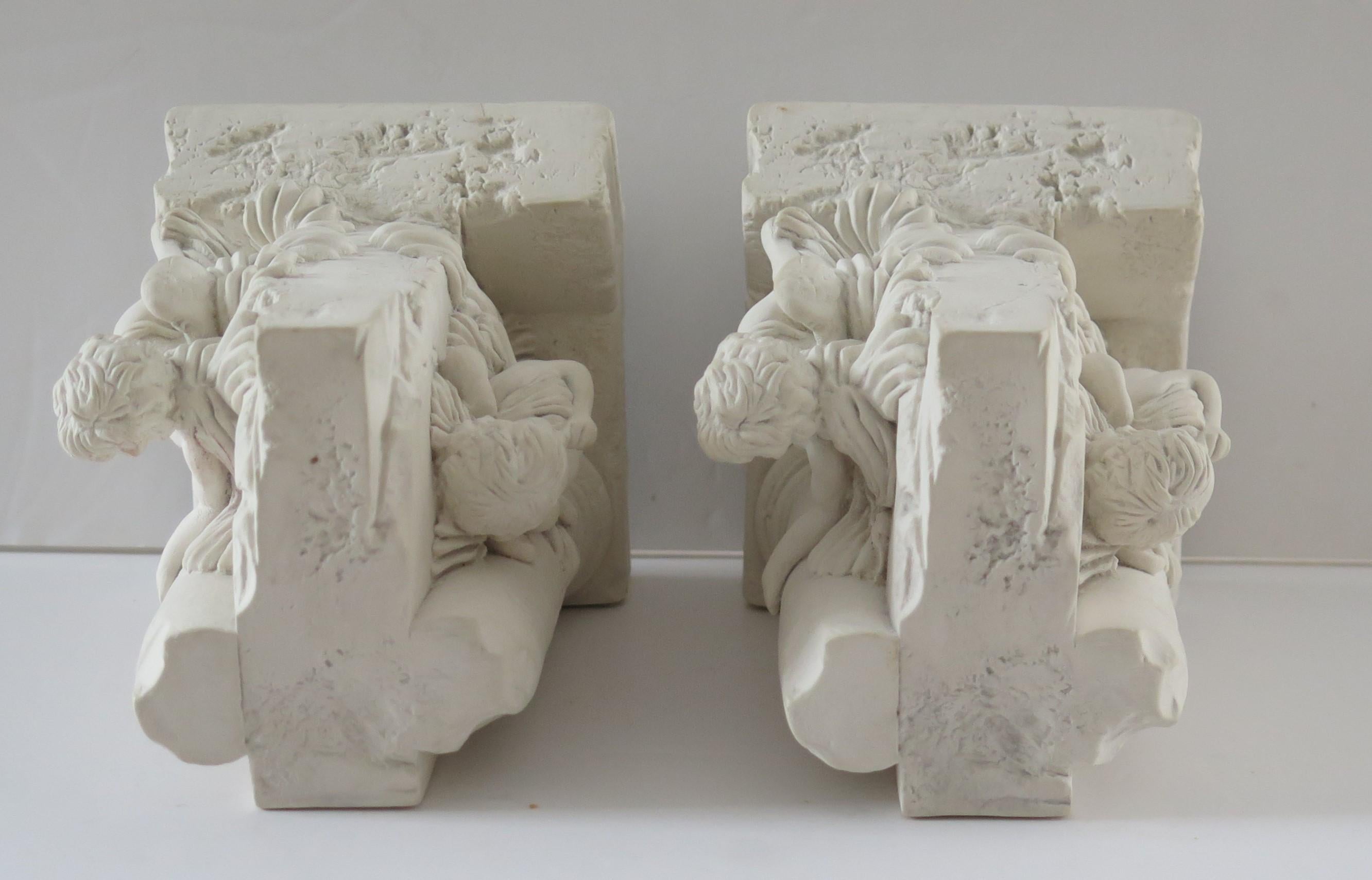 Stone Bookends Hide & Seek Cherubs by Revival Art Company, 20th Century 1