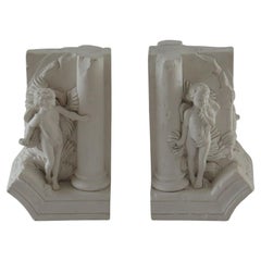 Stone Bookends Hide & Seek Cherubs by Revival Art Company, 20th Century