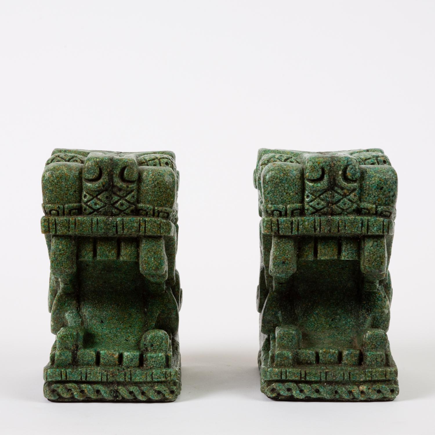 Organic Modern Stone Bookends Pre Columbian Style by Michael Zarebski for Industrias Creativas