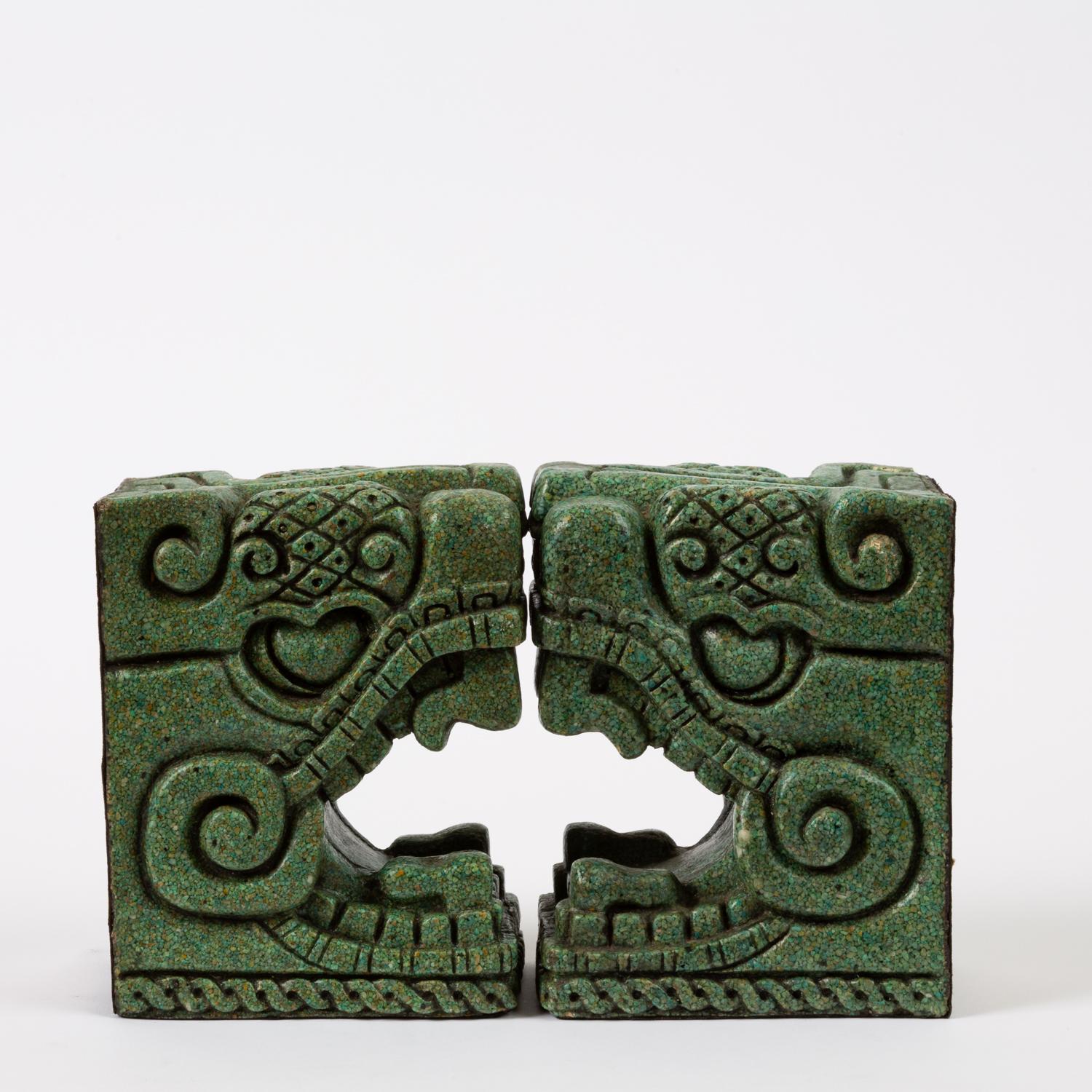 Mexican Stone Bookends Pre Columbian Style by Michael Zarebski for Industrias Creativas