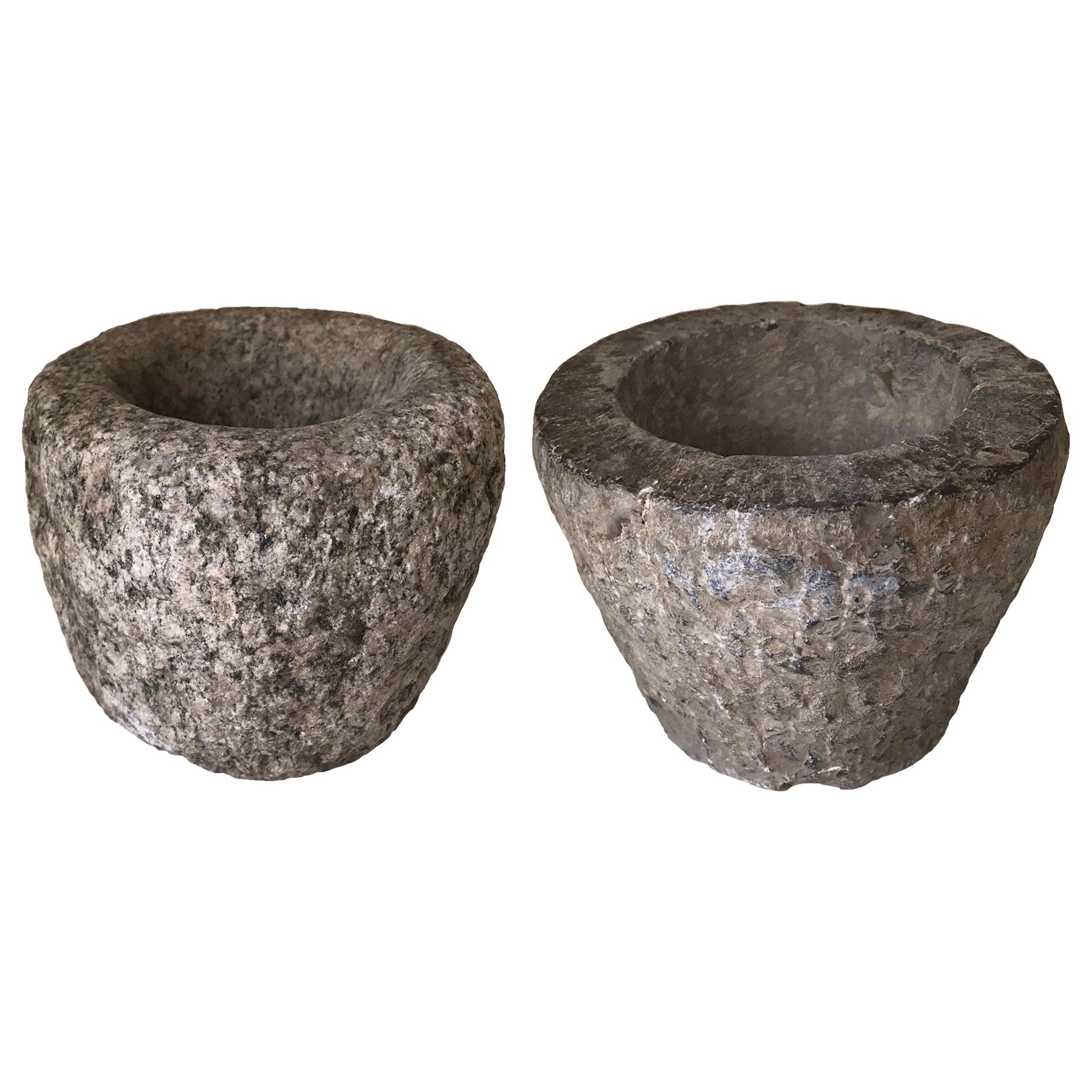 19th Century Rustic Stone Bowls