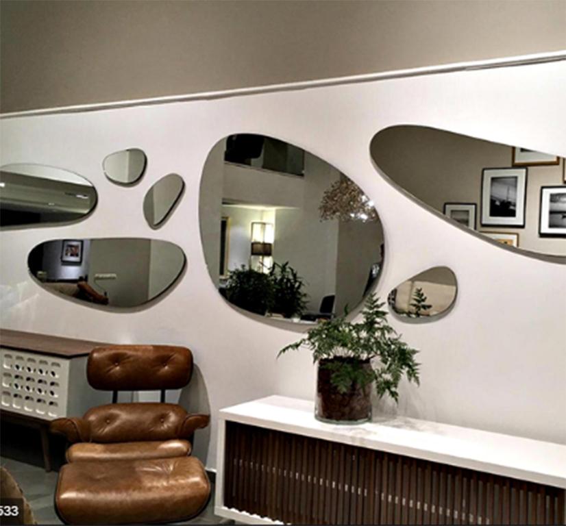 Stone Brazilian Contemporary Mirror by Lattoog 'model 1' 3